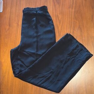 Pleated Micro-Polkadot Black Pants